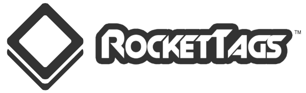 RocketTags Logo with White Fill